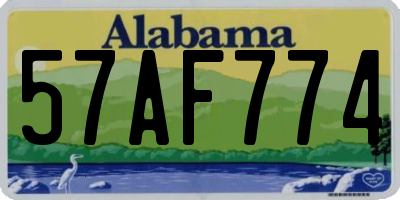 AL license plate 57AF774