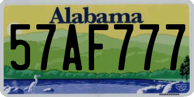 AL license plate 57AF777