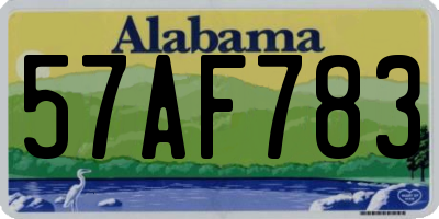 AL license plate 57AF783