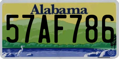 AL license plate 57AF786
