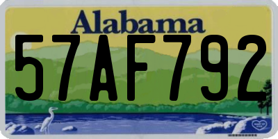 AL license plate 57AF792