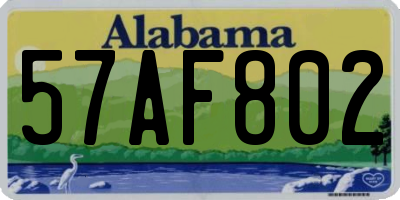AL license plate 57AF802
