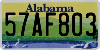 AL license plate 57AF803