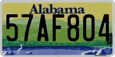 AL license plate 57AF804