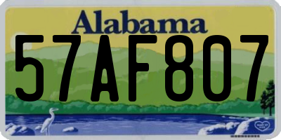 AL license plate 57AF807