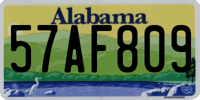 AL license plate 57AF809