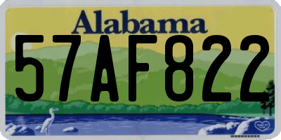 AL license plate 57AF822
