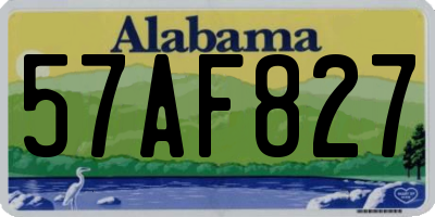 AL license plate 57AF827
