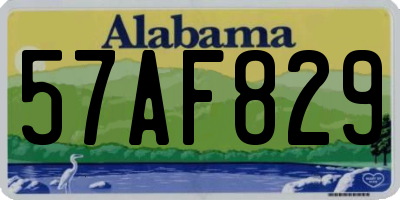 AL license plate 57AF829