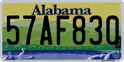 AL license plate 57AF830