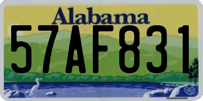 AL license plate 57AF831
