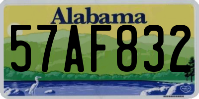 AL license plate 57AF832