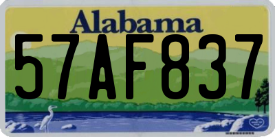 AL license plate 57AF837