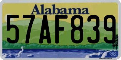 AL license plate 57AF839