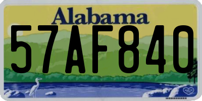 AL license plate 57AF840