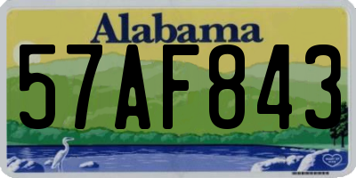 AL license plate 57AF843