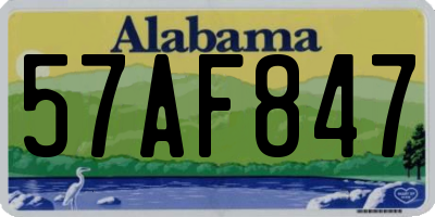 AL license plate 57AF847