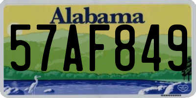 AL license plate 57AF849