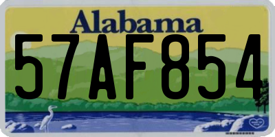 AL license plate 57AF854