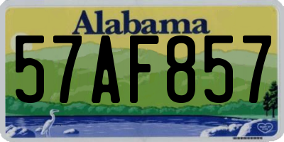 AL license plate 57AF857