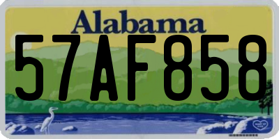AL license plate 57AF858