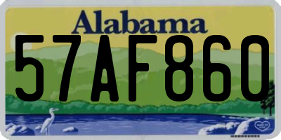 AL license plate 57AF860