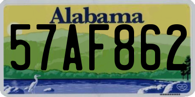 AL license plate 57AF862