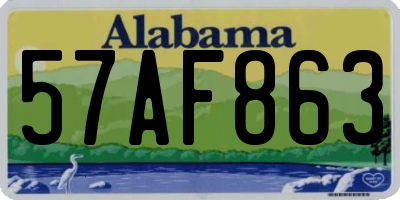AL license plate 57AF863
