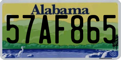AL license plate 57AF865