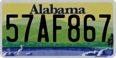 AL license plate 57AF867