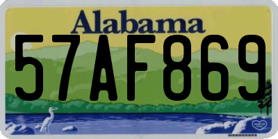 AL license plate 57AF869