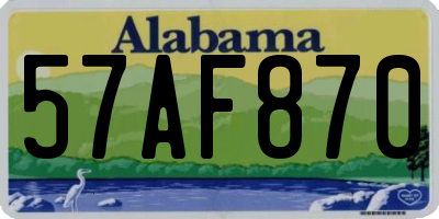 AL license plate 57AF870