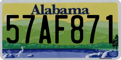 AL license plate 57AF871