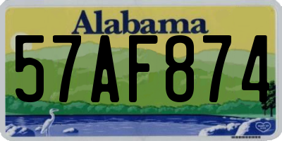 AL license plate 57AF874