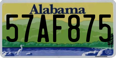 AL license plate 57AF875