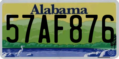 AL license plate 57AF876