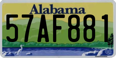 AL license plate 57AF881