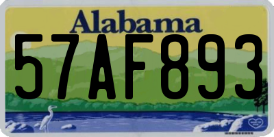 AL license plate 57AF893