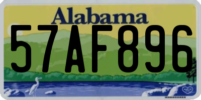 AL license plate 57AF896