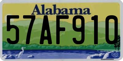 AL license plate 57AF910