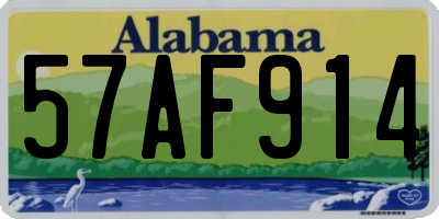 AL license plate 57AF914