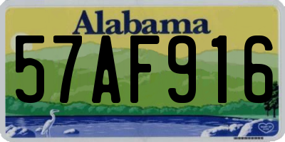 AL license plate 57AF916