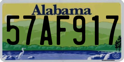 AL license plate 57AF917