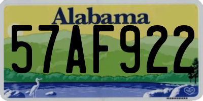 AL license plate 57AF922