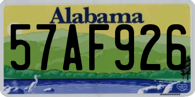 AL license plate 57AF926