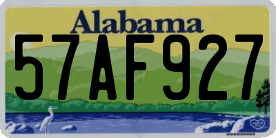 AL license plate 57AF927