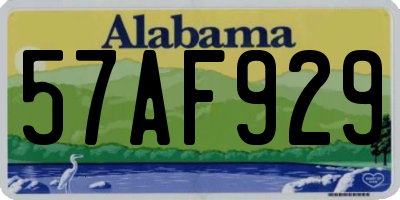 AL license plate 57AF929
