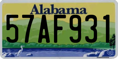 AL license plate 57AF931