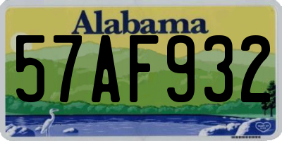 AL license plate 57AF932