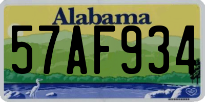 AL license plate 57AF934